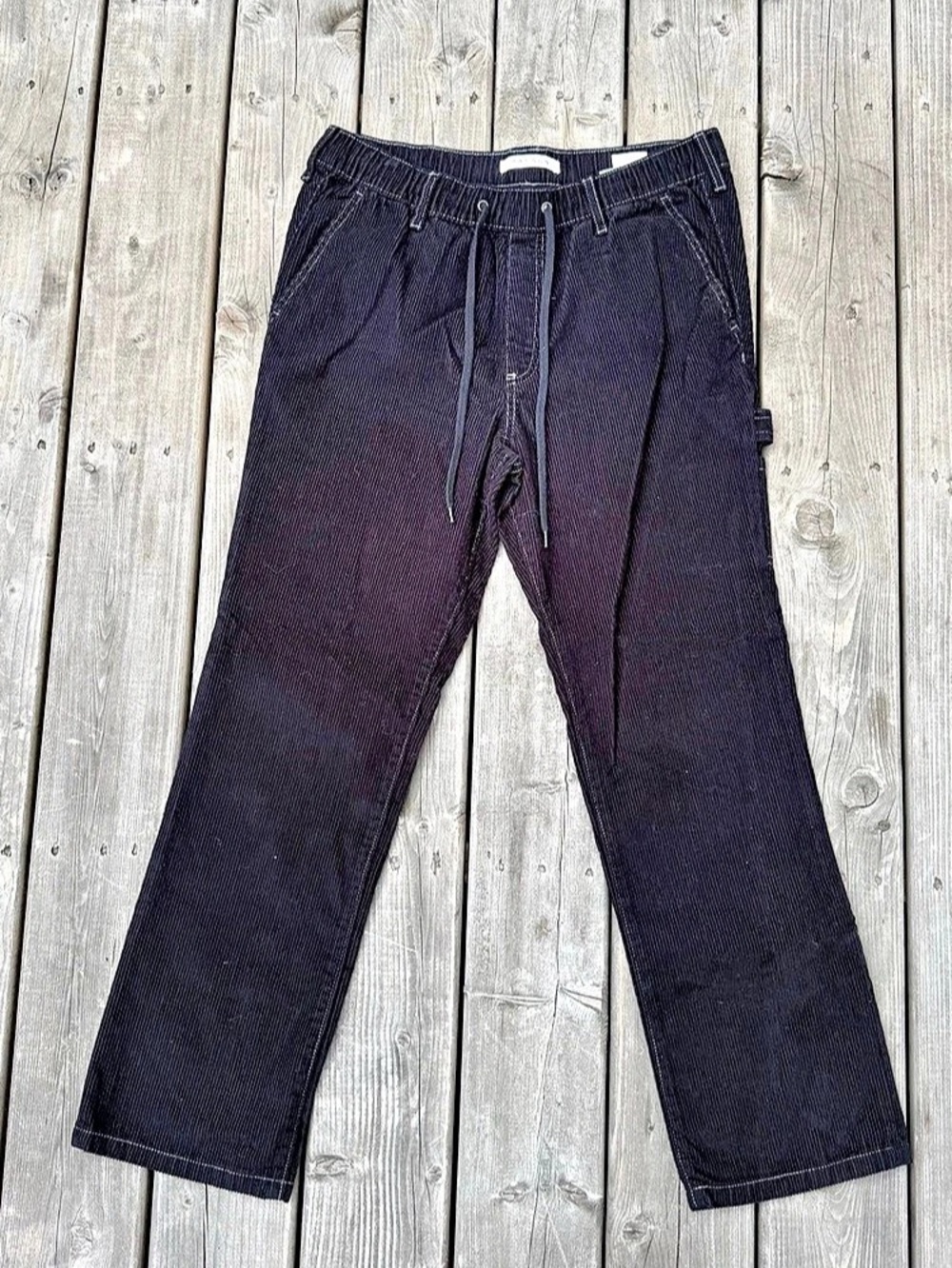 Pacsun Washed Black Corduroy Baggy Carpenter Pants Carpenter Pants, Black